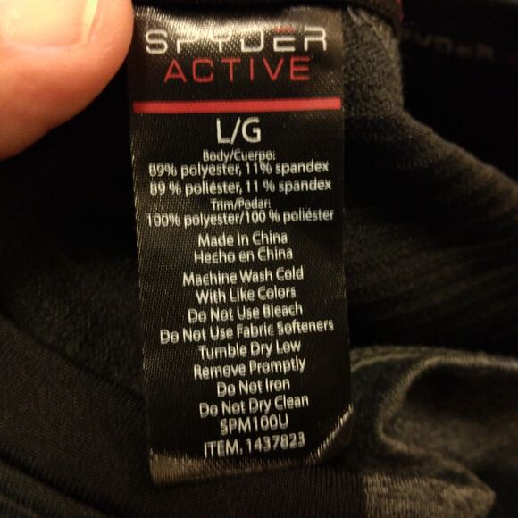 Spyder Active tshirt mens L Large performance pro web long sleeve gray black - Picture 8 of 9